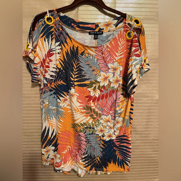 CABLE & GAUGE~VIBRANT BLOUSE~ M - Picture 1 of 5